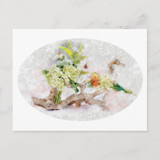 Cartão postal de aguarela Hydrangeas Bella