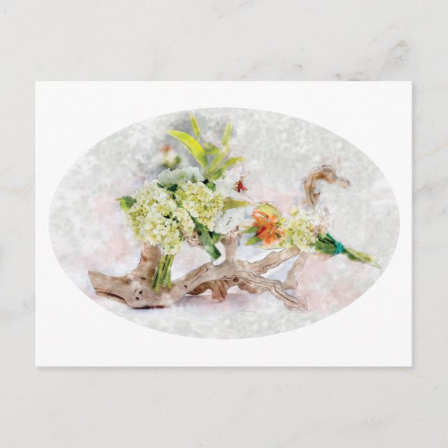 Cartão postal de aguarela Hydrangeas Bella (Frente)