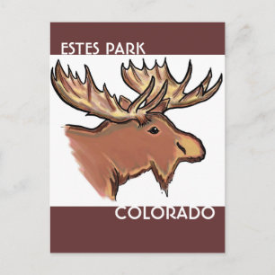 Cartão postal de alce marrom Estes Park Colorado