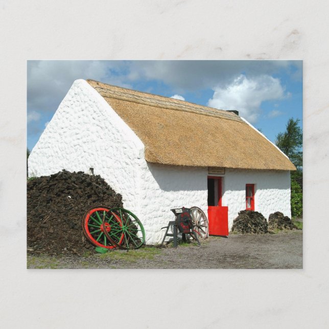 Cartão postal de algodão irlandês thatch (Frente)