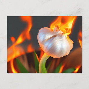 Cartão Postal de Alho Flamejante Estranho