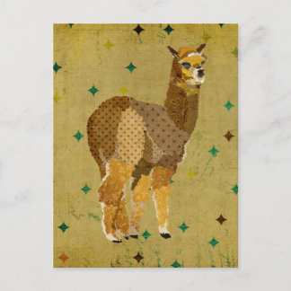 Cartão postal de Alpaca Retro Gold