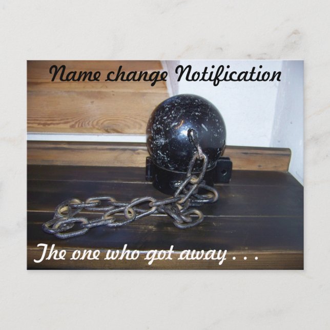 Cartão postal de alteração de nome (Frente)