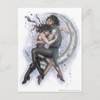 Cartão Postal de Amor Romântico de Passagem Única 