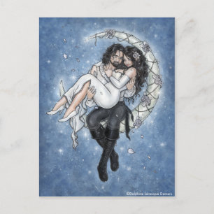 Cartão Postal de Amor Romântico Moon Riders
