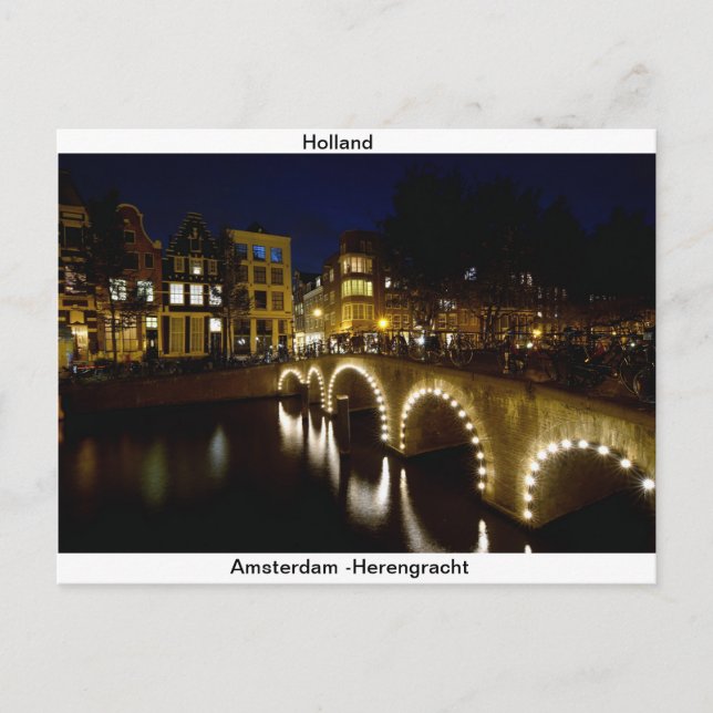 Cartão postal de Amsterdam-Holanda (Frente)