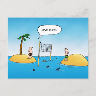 Cartão postal de animação engraçado para vôle