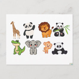 CARTÃO POSTAL DE ANIMAIS DIVERTIDOS
