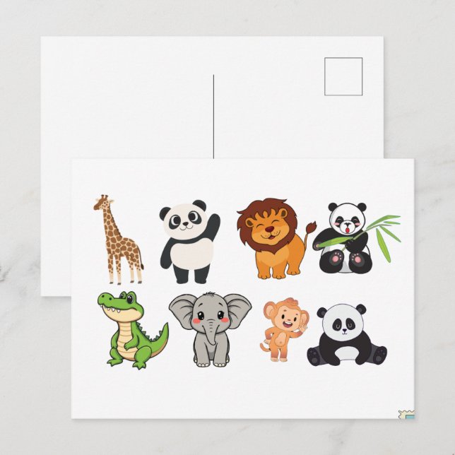 CARTÃO POSTAL DE ANIMAIS ENGRAÇADOS (Frente/Verso)