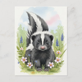 Cartão postal de animais selvagens Bebê Gambá Jove