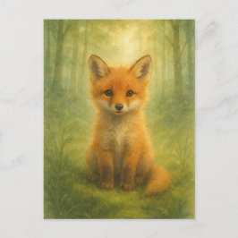 Cartão postal de animais selvagens bebê raposa jov