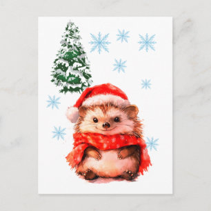 Cartão postal de animal de inverno fofo para crian