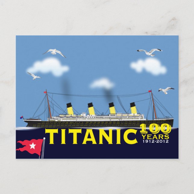 Cartão postal de aniversário da tragédia Titanic (Frente)