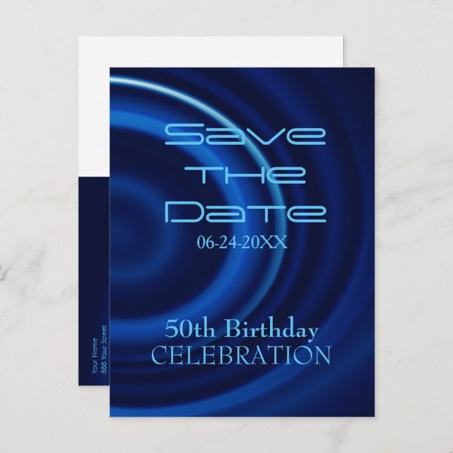 Cartão postal de aniversário de 50 anos Vortex - S (Frente/Verso)