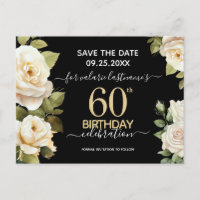 Cartão postal de aniversário de 60 anos White Rose