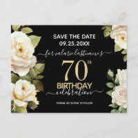 Cartão Postal de Aniversário de 70 Anos das Rosas 