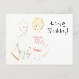 Cartão postal de aniversário de boneca de papel an