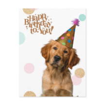 Cartão postal de aniversário de cachorrinho com ch