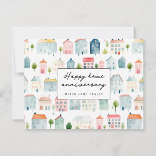 Cartão postal de aniversário de casa da imobiliári
