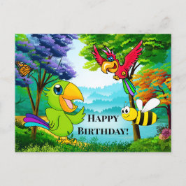 Cartão postal de Aniversário de Criança Colorida