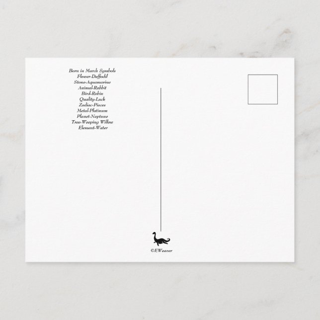 Cartão postal de aniversário de março (Verso)