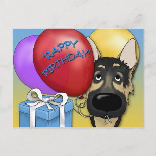 Cartão postal de aniversário do german shepherd
