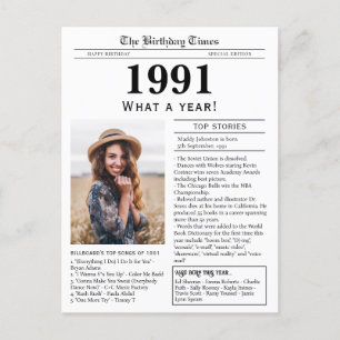 Cartão postal de aniversário do jornal de 1991