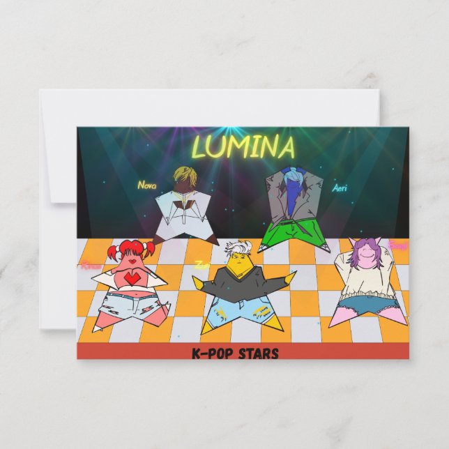 Cartão postal de aniversário do K-Pop (Frente)