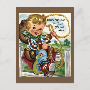 Cartão postal de aniversário do Vintage