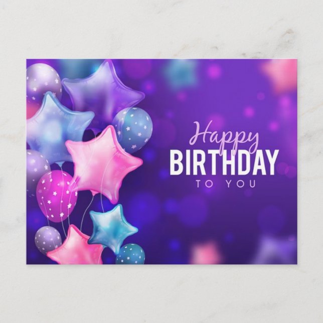 Cartão Postal de Aniversário Feliz (Frente)