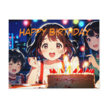 Cartão postal de aniversário feliz