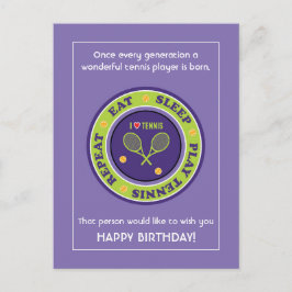 Cartão postal de aniversário feliz com Tênis roxo