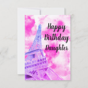 Cartão Postal de Aniversário Feliz Torre Eiffel Ro
