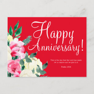 Cartão postal de aniversário floral bíblico de ani