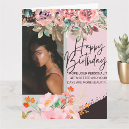 Cartão postal de aniversário para fotografia perso