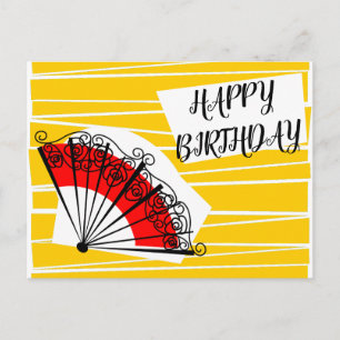 Cartão postal de aniversário Spanish Fan em format