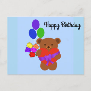 Cartão postal de aniversário Urso Teddy Fofo #4