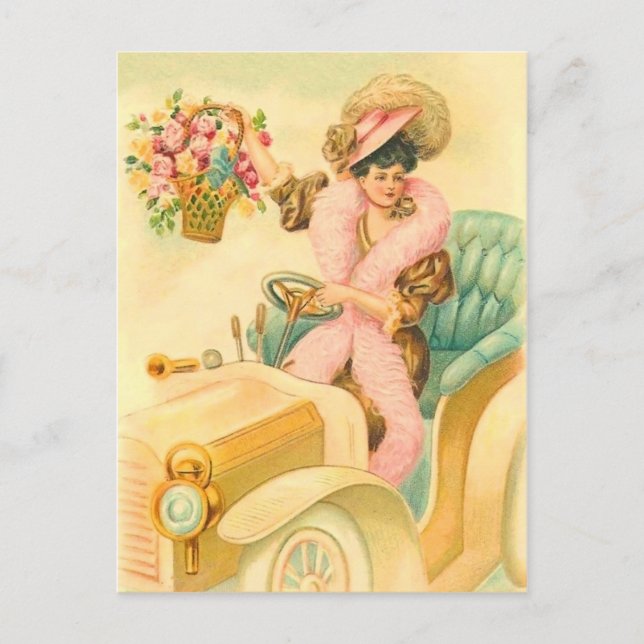 Cartão postal de aniversário Vintage (Frente)