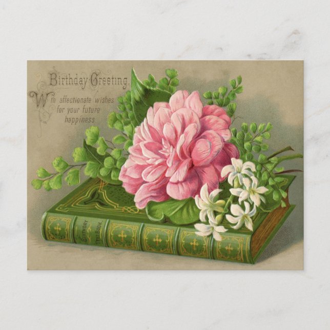 Cartão postal de aniversário Vintage (Frente)
