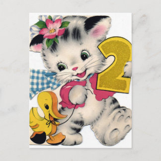 Cartão postal de aniversário Vintage