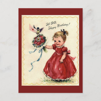 Cartão postal de aniversário Vintage