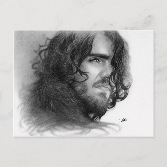 Cartão postal de anjo masculino alma solitária (Frente)