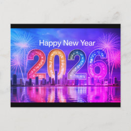 Cartão postal de Ano Novo Festivo