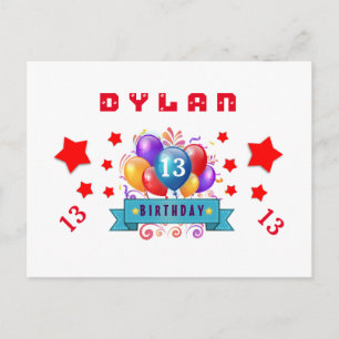 Cartão Postal De Anúncio 13 Salvar Balões de Aniversário e Estrelas S11