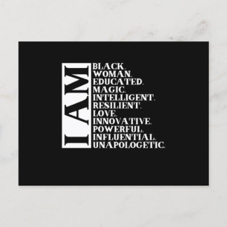 Cartão Postal De Anúncio 1 Mulher Negra Dizendo Eu Sou Manuel.Png
