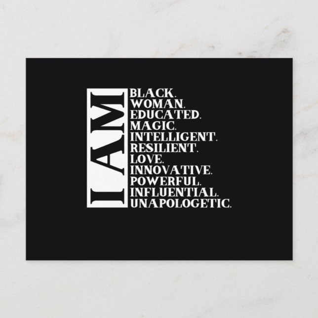 Cartão Postal De Anúncio 1 Mulher Negra Dizendo Eu Sou Manuel.Png (Frente)