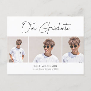 Cartão Postal De Anúncio 2022 Moderno Mínimo de Caligrafia 3 Formando Fotog