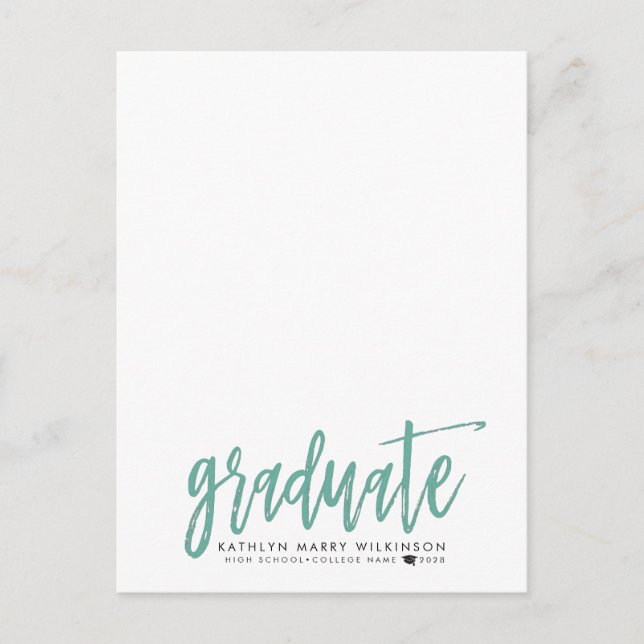 Cartão Postal De Anúncio 2023 Moderna Escrita com Pincel Verde Claro Foto G (Frente)