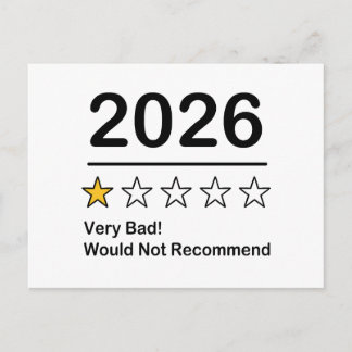 Cartão Postal De Anúncio 2026 avaliação de uma estrela muito ruim