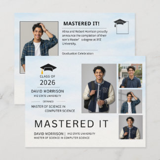 Cartão Postal De Anúncio 2026 Modern Photo Graduation Announcement Postcard